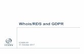 Whois/RDS and GDPR...Role of WHOIS in cyber investigations •WHOIS information is mainly used for two purposes: 1.to identify a contact pointfor a domain name2.to gather investigative