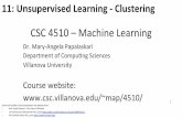 CSC 4510 – Machine Learningmap/4510/11clustering.pdf · CSC 4510 – Machine Learning ... Orange schema Orange schema CSC 4510 ‐ M.A. Papalaskari ‐ Villanova University 21 ...
