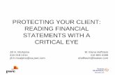 PROTECTING YOUR CLIENT: READING FINANCIAL STATEMENTS WITH ... · Reporting Requirements – CCA/OCA CCA • auditor must be appointed annually • must present findings at annual
