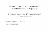 Part IA Computer Science Tripos Hardware Practical Classes · 2016-08-08 · 3 Introduction The Hardware Practical Classes accompany the Digital Electronics series of lectures. The