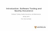 Introduction: Software Testing and Quality Assurance agurfink/stqam.w18/assets/pdf/W01P1-Intro.pdf Introduction: Software Testing and Quality Assurance Software Testing, Quality Assurance,