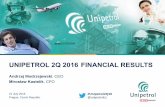 UNIPETROL FINANCIAL RESULTS 2Q 2016...• 1Q2016 –One-off item ‘Other operating cost incurred in connection with the fire of steam cracker of CZK 99 m’ excluded as compared to