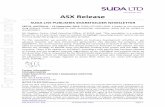 SUDA LTD PUBLISHES SHAREHOLDER NEWSLETTERSep 13, 2016  · the Australian TGA as requested by the World Health Organisation. In addition, we report on the feedback from an independent