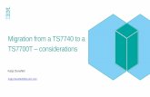 Migration from a TS7740 to a TS7700T considerations · Migration from a TS7740 to a TS7700T –considerations Katja Denefleh Katja.Denefleh@de.ibm.com. IBM Systems ... The timeline