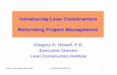 Introducing Lean Construction Reforming Project Management · ©Lean Construction Institute, 2001 11 Generic Taxiway Construction 50% 60% 70% 80% 90% 100% Sep-95 Nov-95 May-99 Jun-99