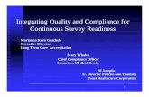 Integrating Quality and Compliance for Continuous Survey ... · 17 Relevant Standards Each of the 14 PFA categories relate to specific standards and accreditation participation requirements