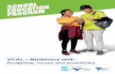 SCHOOL EDUCATION PROGRAM · 4 SCHOOL EDUCATION PROGRAM – Numeracy unit: Budgeting, losses and probability SCHL EDUCATIN PRGRAM This unit has been written in partnership with Mathematical