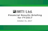 Financial Results Briefing for FY2017Financial Results Overview for FY2017 ･･･････････････････････････････････