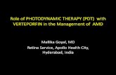 Role of PHOTODYNAMIC THERAPY (PDT) with VERTEPORFIN in … Therapy for... · 2016-02-19 · PDT Indications ... not treatment of choice; only when lesion is inadequately responsive