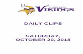 DAILY CLIPS SATURDAY, OCTOBER 20, 2018Charlie Hennigan’s family watching as Vikings’ Adam Thielen closes in on 57-year-old NFL record By Chris Tomasson ... Running back Dalvin