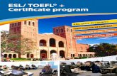 Certi˜cate program MLI Mentor Language InstituteCerti˜cate program ESL Program TOEFL® ® Program Transfer Units to your College！ ... stronger resume with English language experience