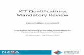 ICT Qualifications Mandatory Review - NZQA...Diploma qualifications being developed for the New Zealand Qualifications Framework (NZQF). This consultation is now being undertaken to