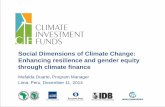 Social Dimensions of Climate Change: Enhancing resilience ... ... Social dimensions of CC in CIF Programs