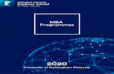 MBA Brochure 2020€¦ · MBA education and faculty research in sustainability issues. The Nottingham MBA is placed in the top 100 in the Economist 2019 'Which MBA' Full Time MBA