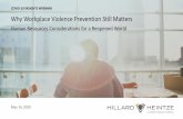 COVID-19 INSIGHTS WEBINAR Why Workplace Violence ... · Why Workplace Violence Prevention Still Matters Human Resources Considerations for a Reopened World. May 14, 2020. ... Engage