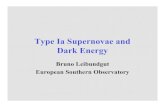 Type Ia Supernovae and Dark Energy · Type Ia Supernovae (together with additional information on _M) can distinguish between those two possibilities •required is a large homogeneous