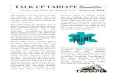 WEL OME to this first issue of Talk - Taihape · WEL OME to this first issue of Talk Up Taihape for 2019! We are already into the second month of the year and have seen some great