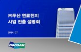 ㈜두산 연료전지 사업 진출 설명회 - Doosan Group · 2020-04-22 · MCFC • SOFC PEMFC 기술유형 매출액 억 원, 2013년 사업 연도 ’04~ ’83~ ’01~ ’08~400