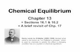 Chp13 Equilibrium Lecture student - stjohns-chs.orgChemical Equilibrium: An Introduction! a A + b B c C + d D Equilibrium expression:! € K= [C]c[D]d [A]a[B]b! Solids and pure liquids