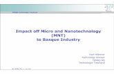 Impact off Micro and Nanotechnology (MNT) to Basque Industry · nanopowder ceramics and micromachined silicon dice. 4Self Cleaning Paints and Composites Containing Nanocrystalline