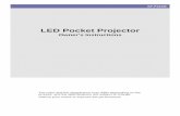 LED Pocket Projector › pdf › projector_manual_5161.pdfLED Pocket Projector Owner’s Instructions The color and the appearance may differ depending on the ... alcohol, thinner,