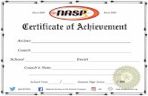 Certificate of Achievement - NASP® · Certificate of Achievement Archer Coach School Coach’s Note School Year Season High Score @NASP2002 National Archery in the Schools Program