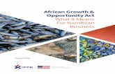 African Growth & Opportunity Act What It Means For ... · African Growth & Opportunity Act Opportunities for Namibian Business 5 Executive Summary Namibia is a small and open economy