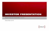 Investor Presentation - December 2015 · 2016-01-12 · December 2015 INVESTOR PRESENTATION. Intact Financial Corporation 2 Canada’s P&C insurance leader Consistent outperformer
