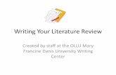 Writing Your Literature Review - The MFD Writing Center · What Is a Literature Review? A literature review (or review of literature) is an essay that introduces readers to the key