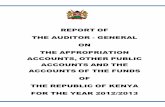 REPORT OF THE AUDITOR - GENERAL ON THE APPROPRIATION …€¦ · and accuracy of the balances could not be ascertained as at 30 June 2013. 5. Paymaster General (PMG) The Statement
