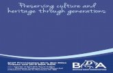 Preserving culture and heritage through generationsStaff Presentation 2016, Dot Miles Tribute and 2018 BDA AGM. BDA Members’ AGM 9.00am 10.00-12.00 12.00-12.30 12.30-13.00 13:00