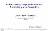 Pharmacokinetic (PK) Comparability for Biosimilars: Anvisa Perspective · Pharmacokinetic (PK) Comparability for Biosimilars: Anvisa Perspective Gustavo Mendes Lima Santos Coordinator
