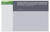 Photovoltaics Innovation Roadmap Request for ... PV Innovation Roadmap RFI Summary i Introduction On