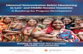 Maternal Immunization Safety Monitoring in Low- and Middle … · Maternal Immunization Safety Monitoring . in Low- and Middle-Income Countries: A Roadmap for Program Development.