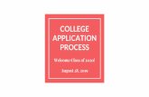 COLLEGE APPLICATION PROCESS · Transcript Official record of student academic performance submitted via counselor on Naviance. Must be requested by student AFTER application has been