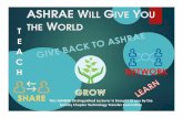 ASHRAE WILL GIVE YOU THE WORLD€¦ · Rate of Return • Simple rate of return is savings each year compared to first cost • Example: $1000 investment, $100 annual savings = 10%