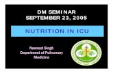 NUTRITION IN ICU - indiachest.orgindiachest.org/.../Nutrition-in-icu_navneet_2005.pdf · NUTRITION IN ICU Navneet Singh Department of Pulmonary Medicine DM SEMINAR SEPTEMBER 23, 2005.