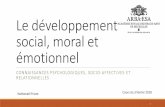Le développement social, moral et émotionnelLa théorie s’intéresse au raisonnement moral, mais pas au comportement. Or, le comportement peut être différent. Le contexte des