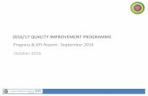2016/17 QUALITY IMPROVEMENT PROGRAMME · Progress – September 2016 September 2016 Deliverable Lead September 2016 Outstanding actions Complete Delayed At Risk Advert to Action (Recruitment)