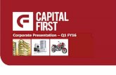 Corporate Presentation – Q1 FY16 - Capital First · Corporate Presentation – Q1 FY16. Disclaimer Corporate Presentation 2 This presentation has been preparedby and is the sole