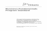 Business Fundamentals Program Standard · Business Fundamentals Program Standard 1 I. Introduction This document is the Program Standard for the Business Fundamentals program of instruction
