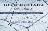 Why, What, How, Where of Blockchaingauravsangtani.com/wp-content/uploads/Blockchain_Simplified.pdf · Bitcoin is product of blockchain technology but blockchain is more than that.