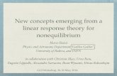 New concepts emerging from a linear response theory for nonequilibrium · 2017-06-06 · New concepts emerging from a linear response theory for nonequilibrium Marco Baiesi! Physics