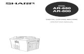 MODEL AR-650 AR-800siica.sharpusa.com/portals/0/downloads/Manuals/cop... · 2 The AR-650/800 is a plain paper digital copier. The AR-650/800 scans originals and stores the resulting