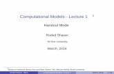 Computational Models - Lecture 11tau-cm2019.wdfiles.com/local--files/course-schedule/DFA1.pdf · Roded Sharan (TAU) Computational Models, Lecture 1 March, 2019 9 / 58. Computability