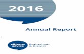 Annual Report 2016 - Citizens Advice Rotherham...Annual Report 2016. 3 In 2015 the Bureau had been delivering advice to the people of the Metropolitan Borough of Rotherham for ˝fty