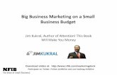 Big Business Marketing on a Small Business Budget · Big Business Marketing on a Small Business Budget Jim Kukral, Author of Attention! This Book Will Make You Money . ... •No better