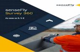 senseFly Survey 360 · eBee X drone • Flies for up to 90 min • Survey up to 500 ha (1,235 ac) at 120 m/400 ft AGL • High-Precision on Demand (RTK/PPK)—absolute accuracy down