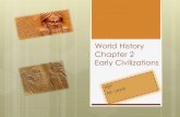 World History Chapter 2 Early civilizations · 2019-09-15 · Bible and secular histories usually agree on the sites of early civilizations in the Near East Secular ancient history