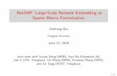 NetSMF: Large-Scale Network Embedding as Sparse Matrix ... · Two Genres of Network Embedding Algorithm I Local Context Methods: I LINE, DeepWalk, node2vec, metapath2vec. I Usually